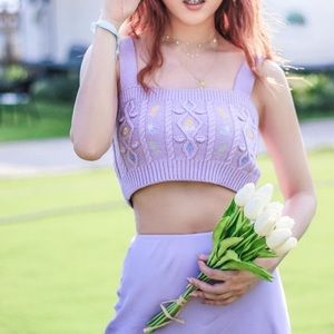 Zara flower cropped top